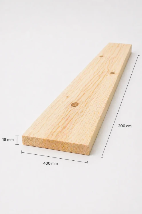 PÓŁKA SOSNA NATURALNA SĘCZNA 18x400(mm)x200(cm)