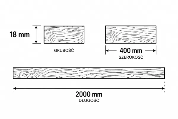 PÓŁKA SOSNA NATURALNA SĘCZNA 18x400(mm)x200(cm)
