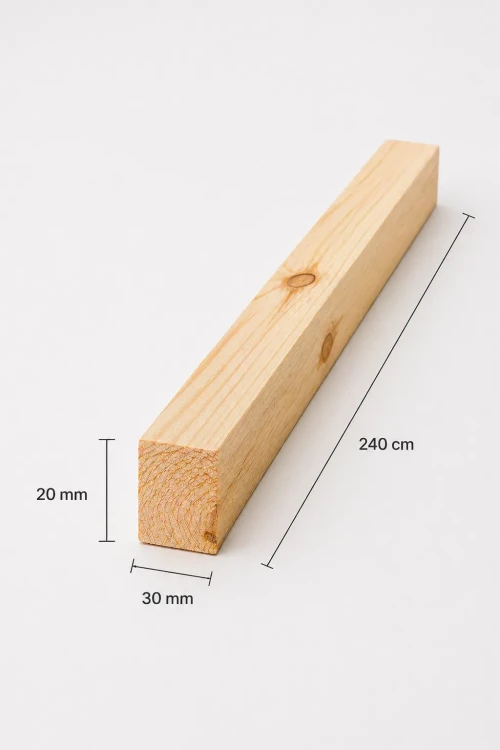 KANTÓWKA PROSTOKĄTNA SOSNA 20x30(mm)x240(cm)