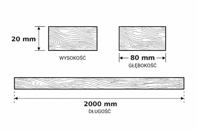 KANTÓWKA PROSTOKĄTNA SOSNA 2 x 8 mm x 200cm
